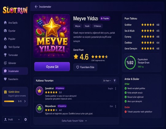 Slotrun Platform Arayüz İncelemesi Ekran Görüntüsü